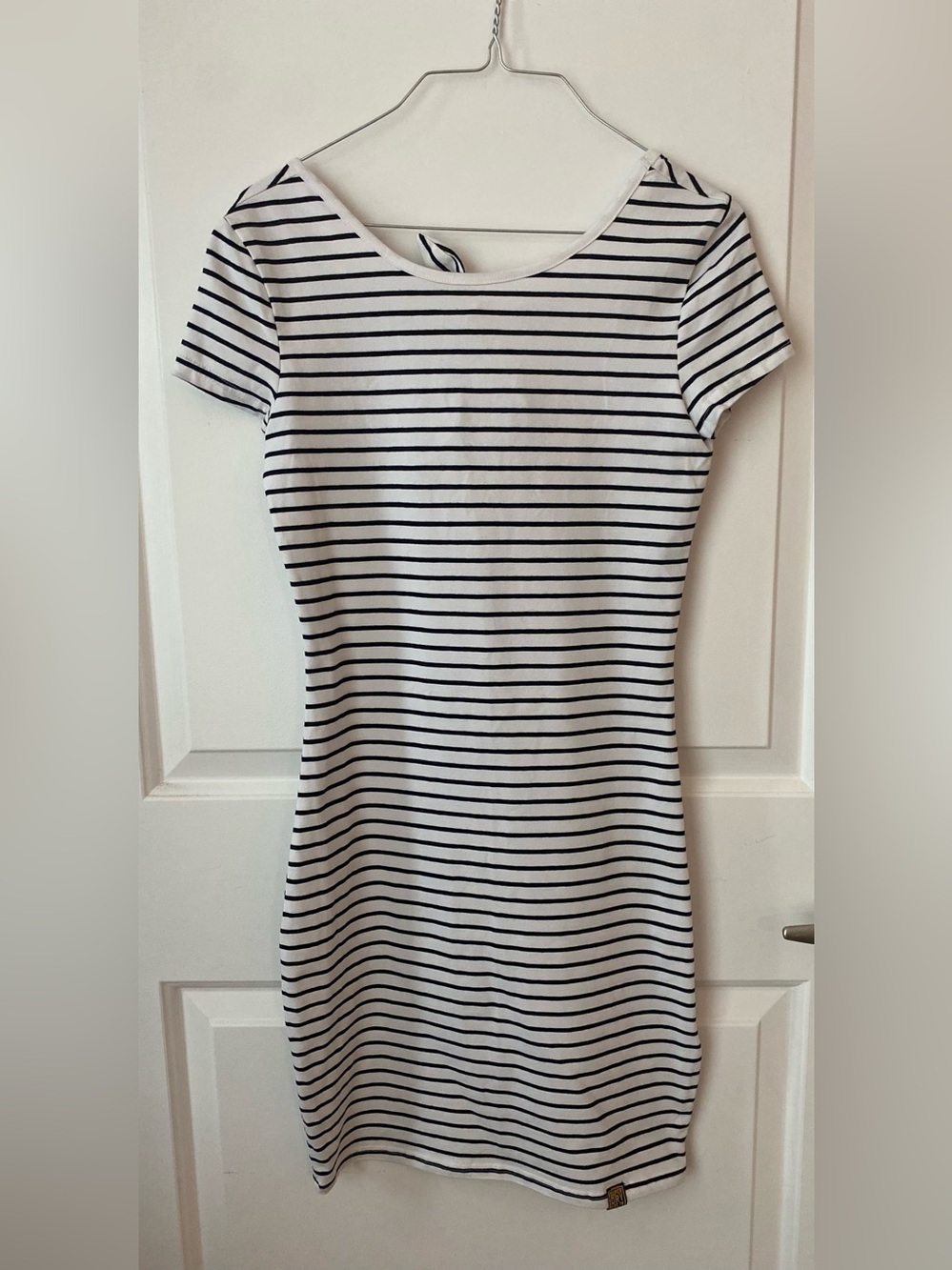 Superdry White and Black Striped Mini Dress